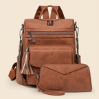 Sac À Dos Cuir Femme Avec Sacoche